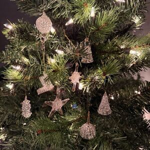 Set of 8 hand spun Christmas Ornaments